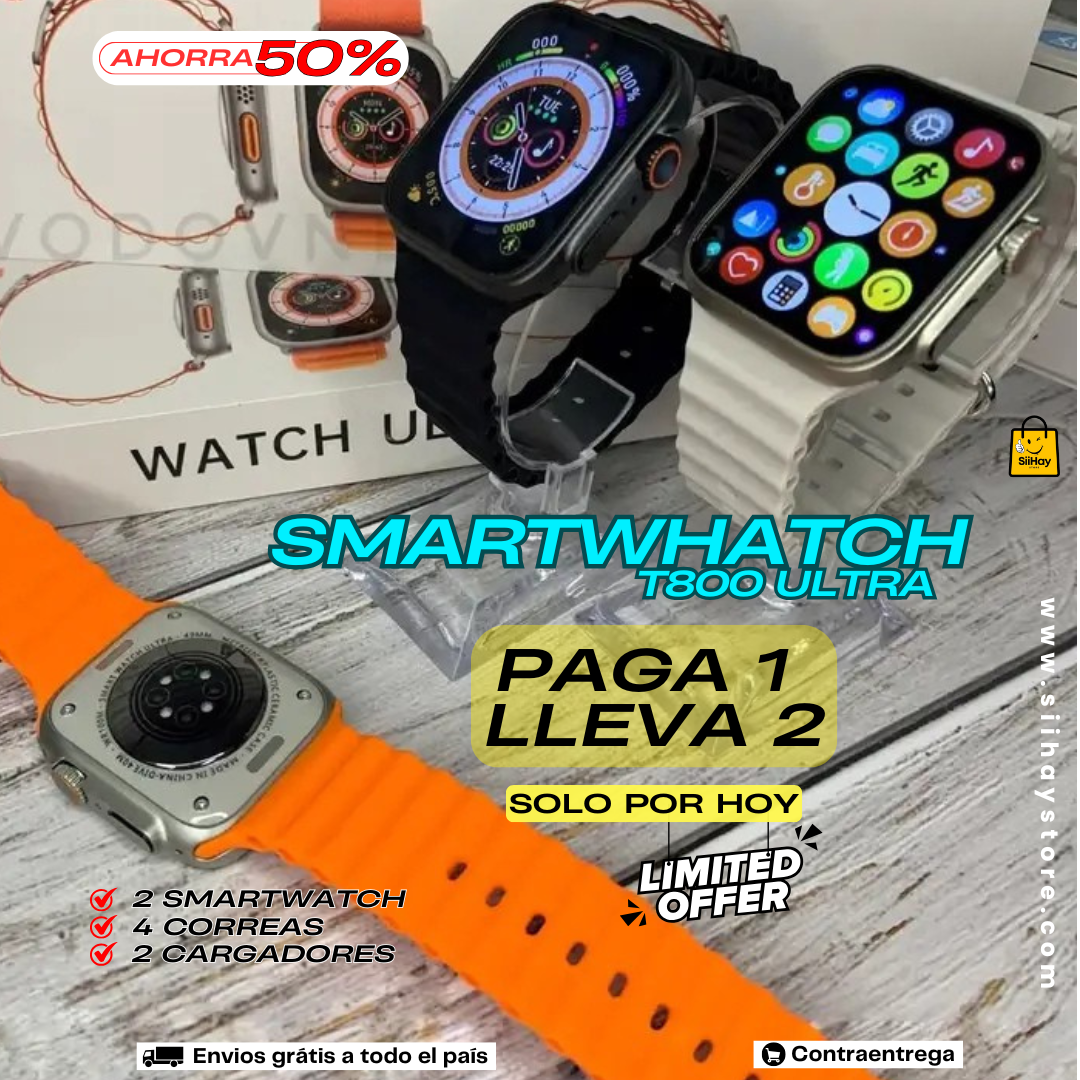 Reloj Smartwatch t800 2x1